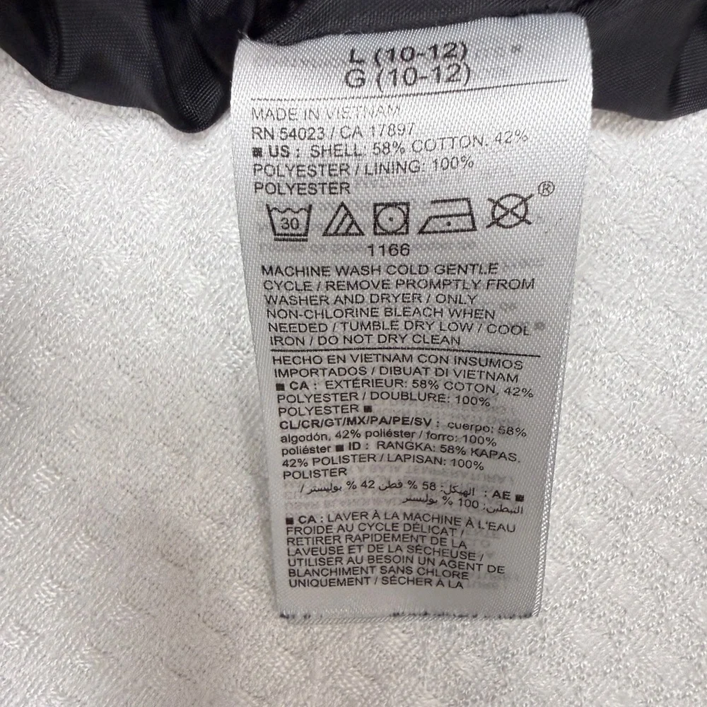 Old Navy Windbreaker Hooded Jacket Black Boys L‎ 10-12 Full Zip